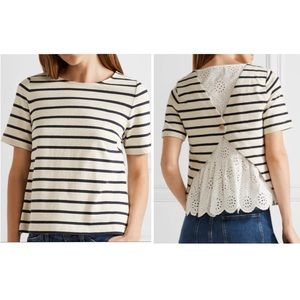 SEA Striped Cotton Broderie Anglaise shirt medium
